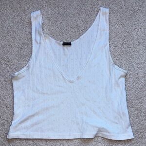 Brandy Melville white  Textured Tank Top